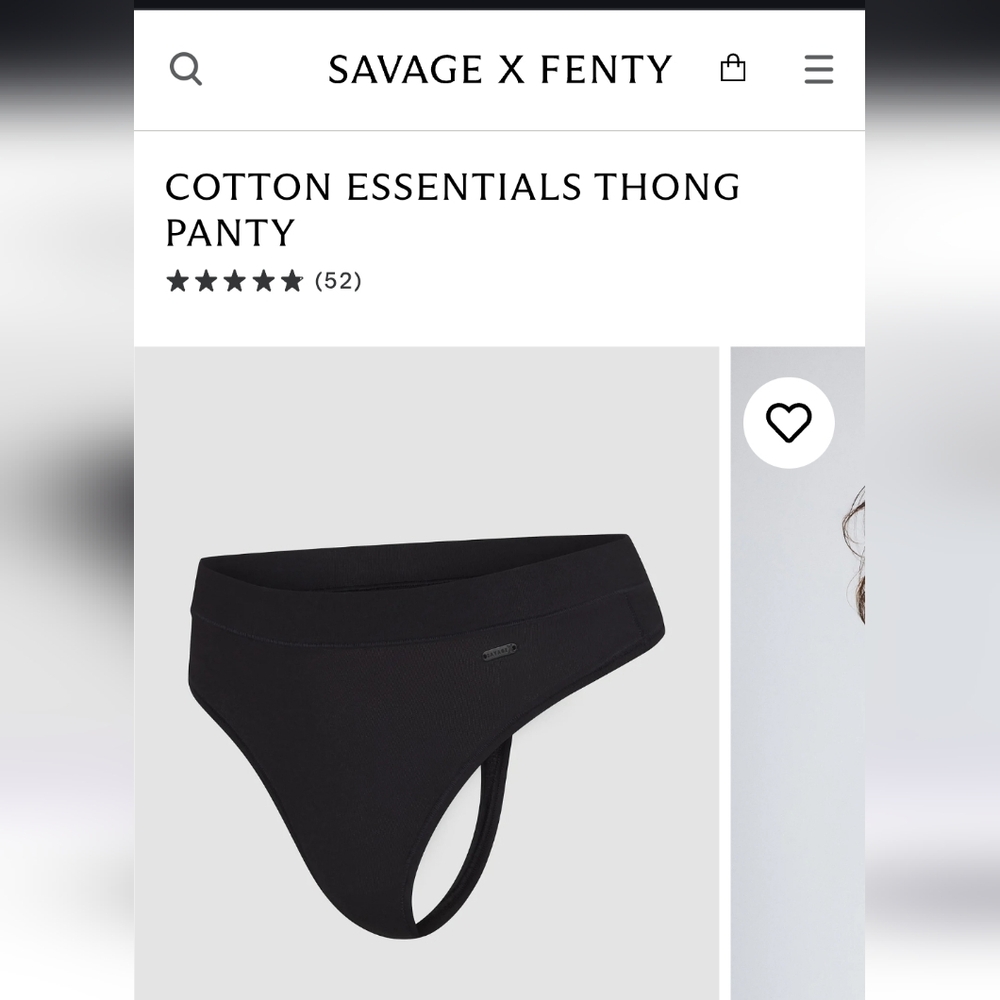 Savage X Fenty Black Thong
